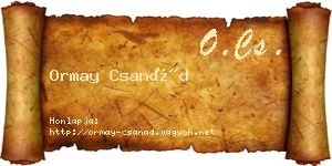 Ormay Csanád névjegykártya